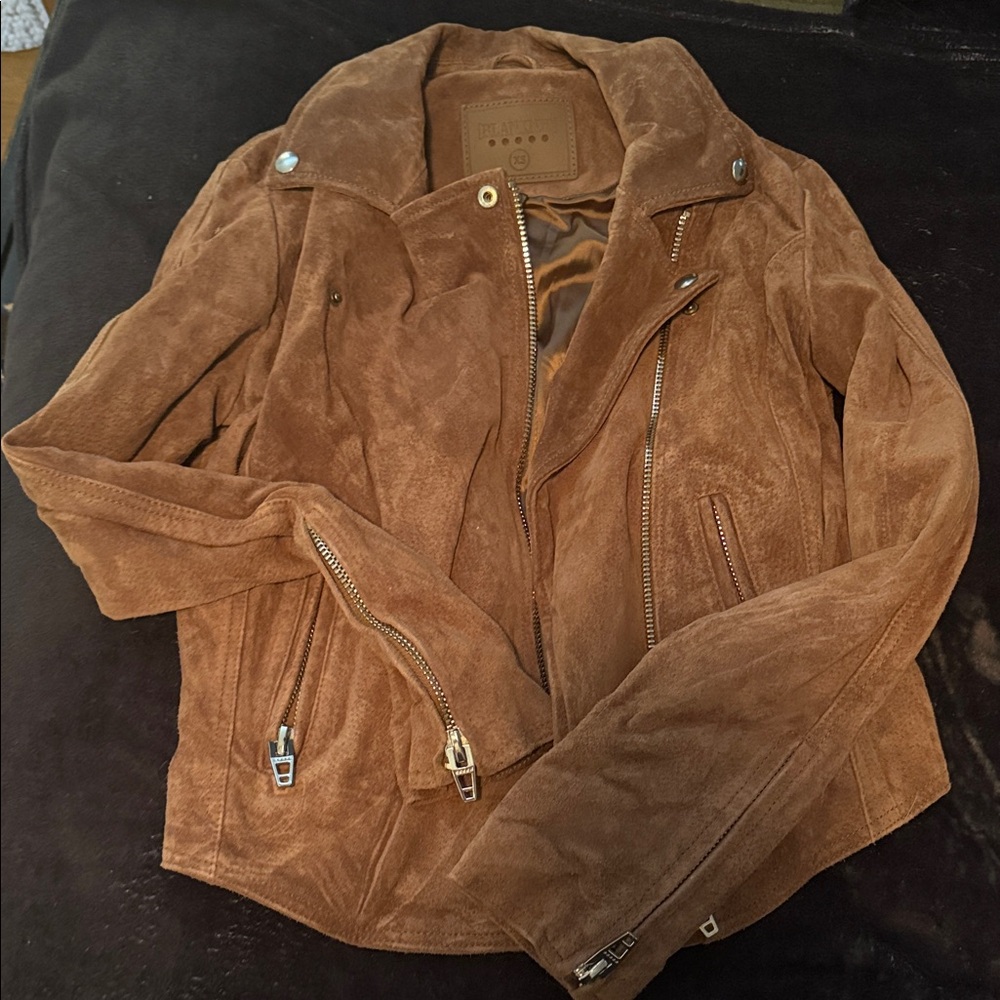 Blank NYC Tan Suede Leather Jacket